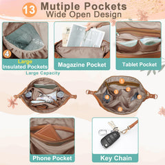 Fold-out changing pad included with the MOMINSIDE diaper bag tote.