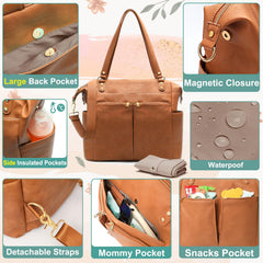 MOMINSIDE tote’s four insulated bottle pockets maintain drink temperature.