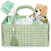 MOMINSIDE diaper caddy basket closeup shows durable nylon for daily nursery organization