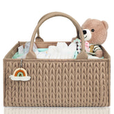 MOMINSIDE diaper caddy with quilting for quick, organized diaper changes.