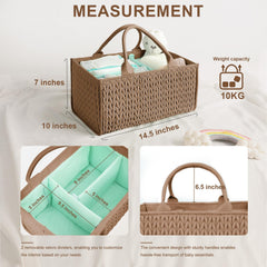 MOMINSIDE nursery storage basket in brown keeps toys and clothes organized.