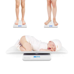 MomMed Baby Scale tray readout shows precise weight for quick infant checks.