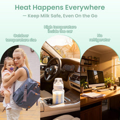 MomMed breast milk cooler open lid for quick, simple setup.