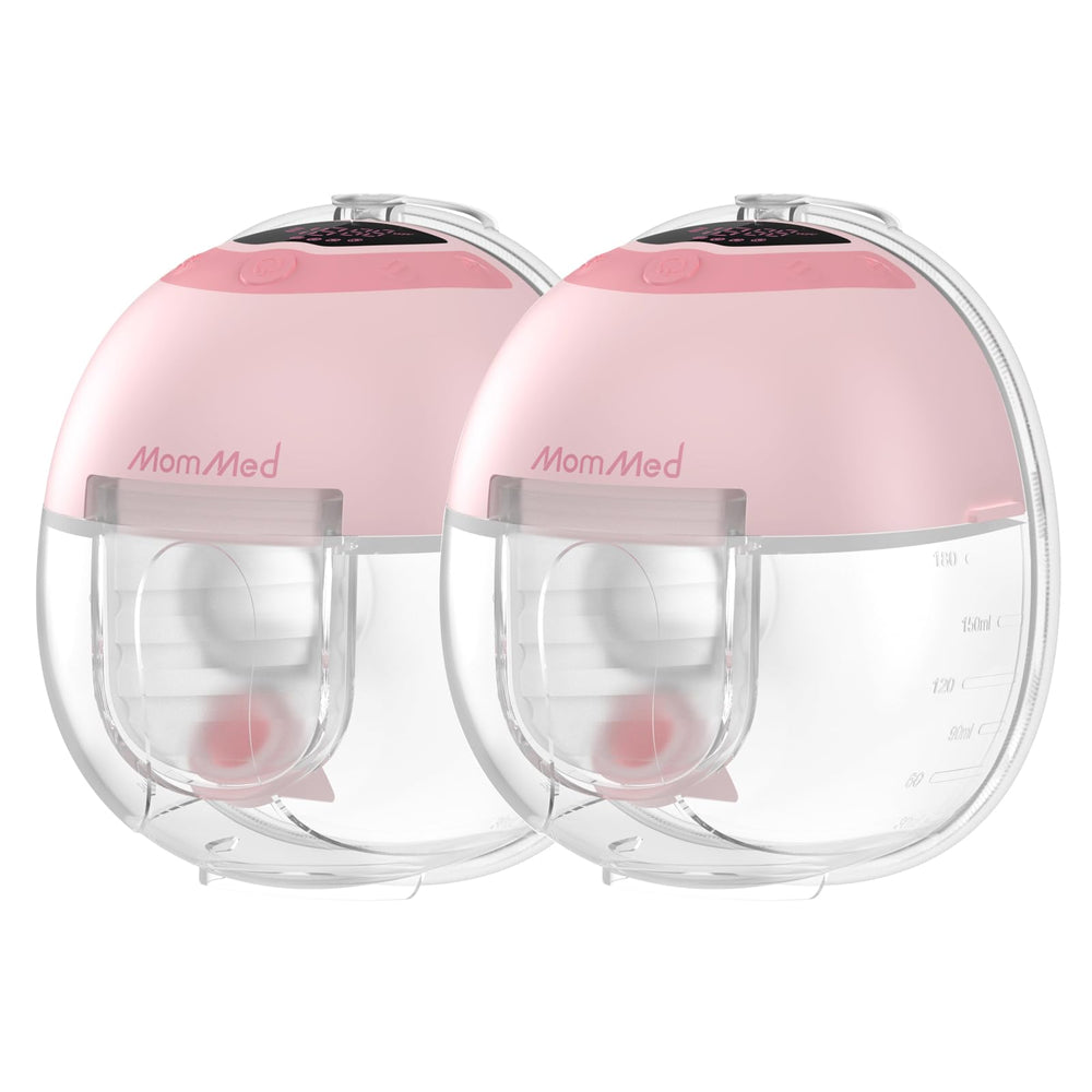 MomMed S33 wearable pump front view for hands-free pumping.