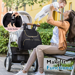 mommore diaper backpack interior pockets for organized baby essentials