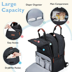 mommore diaper bag backpack interior pockets keep daily essentials organized