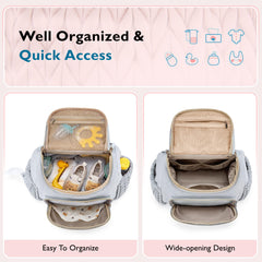 Mommore diaper bag changing pad interior enables quick cleanups anywhere