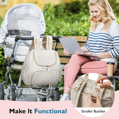 Mommore diaper bag small backpack side pocket use for tissues and bottle