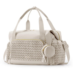 mommore Diaper Bag Tote shown with front pocket for quick-access essentials
