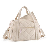 mommore Diaper Bag Tote showing expandable backside zipper for extra space