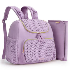 mommore diaper backpack front view highlighting insulated pockets for on-the-go feeding
