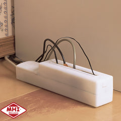 Interior space accommodates transformers and heavy-duty plugs under Mommy's Helper coverage.