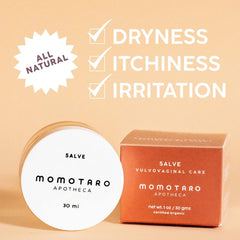 Momotaro Apotheca organic vulva salve texture close-up shows smooth application