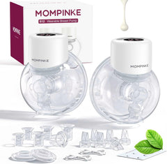 MOMPINKE S12 wearable breast pump front view showing compact design for hands-free use