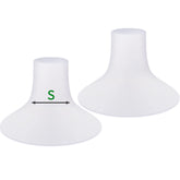 Mompmuir breast pump cushion pair in clear silicone for comfort.