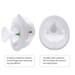 Second-generation Mompmuir flange insert with two-level taper for smooth milk flow.