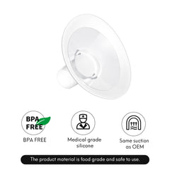 Mompmuir Soft flexible rims fit breast contours to minimize skin rubbing.