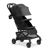 Mompush Velo One-Second Fold for effortless travel and compact overhead bin fit.