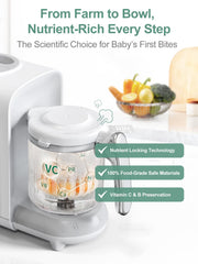 Momyeasy baby food maker auto blender for quick smooth purees.