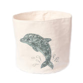 MON AMI Dolphin Round Storage Basket keeps nursery toys neatly stored