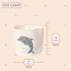 MON AMI linen storage bin showcases soft fabric and glitter detail for kid-friendly organization