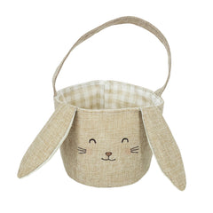 MON AMI Easter Bunny Basket with plush ears for nursery décor and storage.
