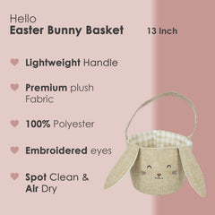 MON AMI Easter Bunny Basket plush bin ready for toy organization.