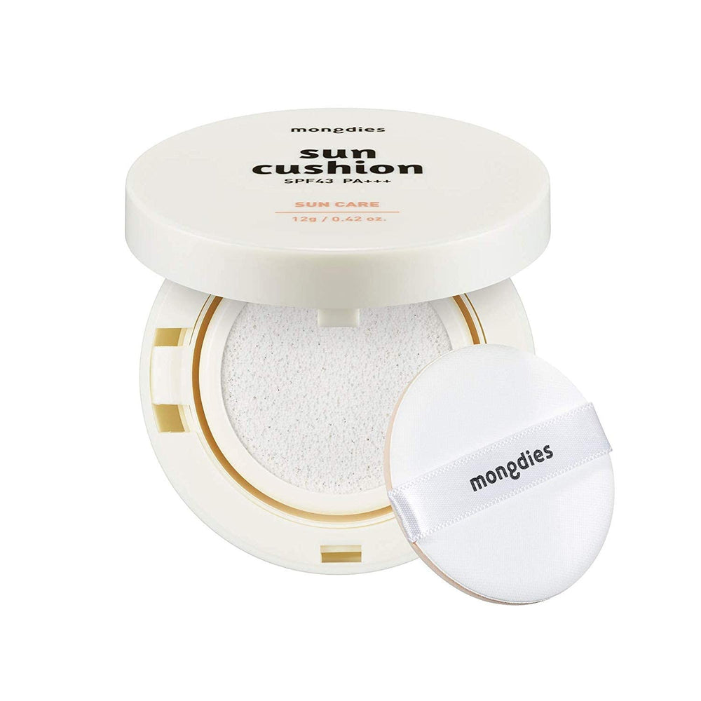 Mongdies Baby Sun Cushion SPF 43 provides gentle UV protection for sensitive baby skin