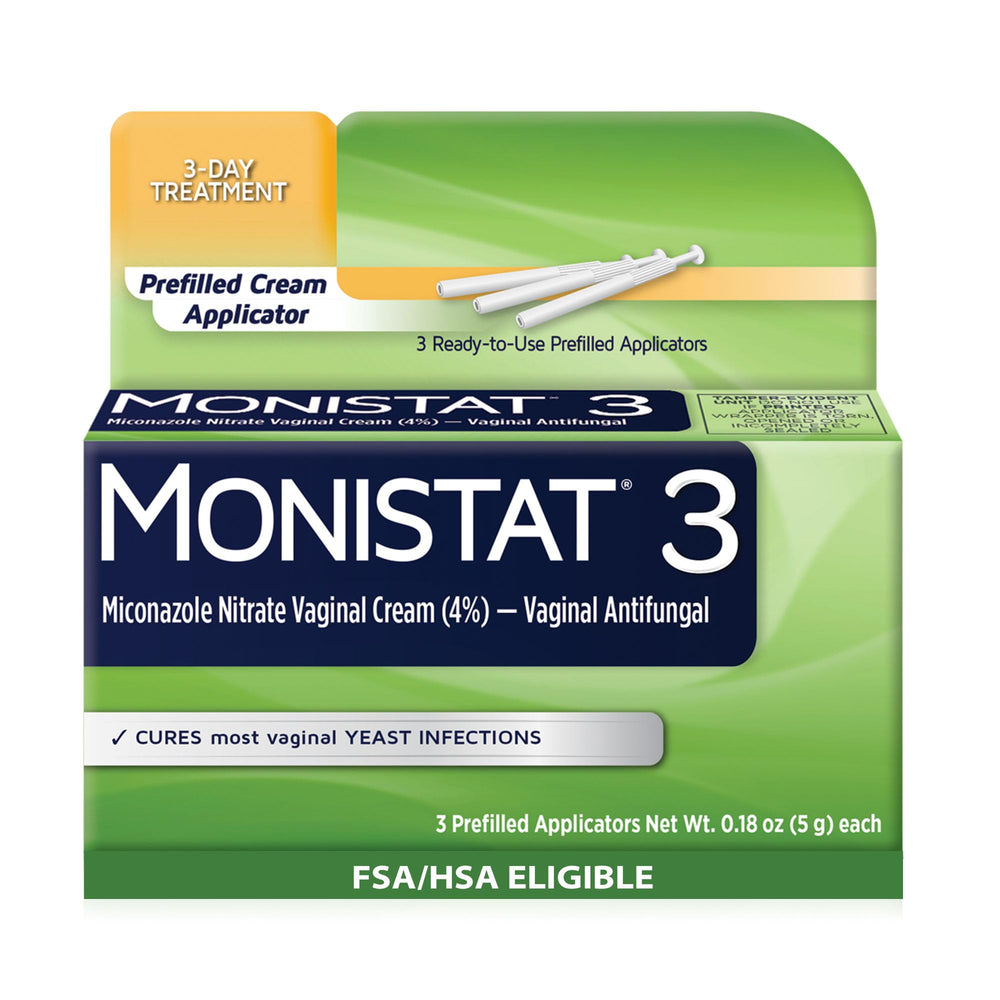 Monistat 3 Day Treatment box on display for at-home relief