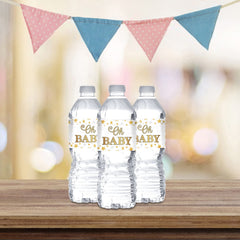 Welcome Baby labels create cohesive beverage branding for celebrations.