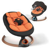 Monniebaby baby swing with modern design and ambient lighting enhances nursery decor.