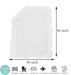 MONOBLANKS baby quilt shows embossed stitching for durable heirloom look
