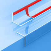 MONOID clear wall corner protector on a corner for near-invisible edge protection.