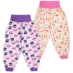 MooMoo Baby leakproof diaper pants at night keep baby dry and cozy.