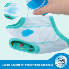 MooMoo Baby leakproof six-layer structure supports confident potty training sessions.