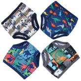 MooMoo Baby training underwear front view with Dino print for easy pull-up use