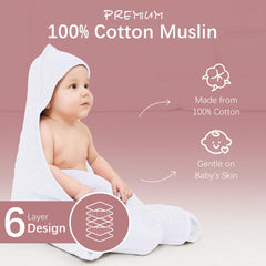 MOON PARK pink hooded towel showing soft texture and quick drying benefits