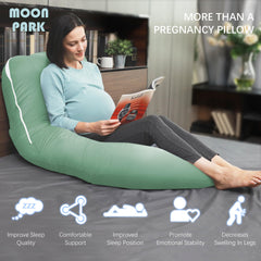 MOON PARK 57-inch pillow supports back and belly for versatile sleeping positions.