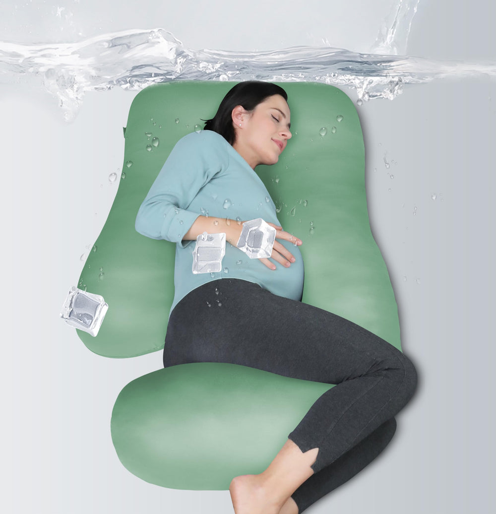 MOON PARK U-shaped pregnancy pillow offers full-body support for a restful night.