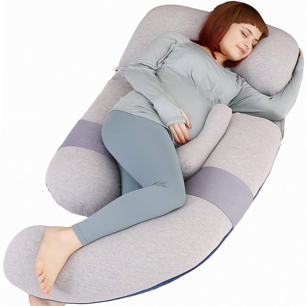 MOON PINE 60in pregnancy pillow provides full-body support for better rest.
