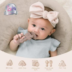 Moonkie Koala Teether with suction base ready for upright, hygienic storage.