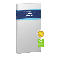 Moonlight Slumber Little Dreamer crib mattress front view with dual sides for growth