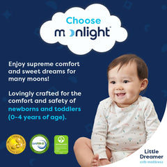 Moonlight Slumber Little Dreamer waterproof cover closeup for easy cleaning