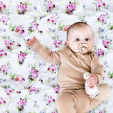 Moonsea 50x50 floral playpen mat front view cushions crawlers