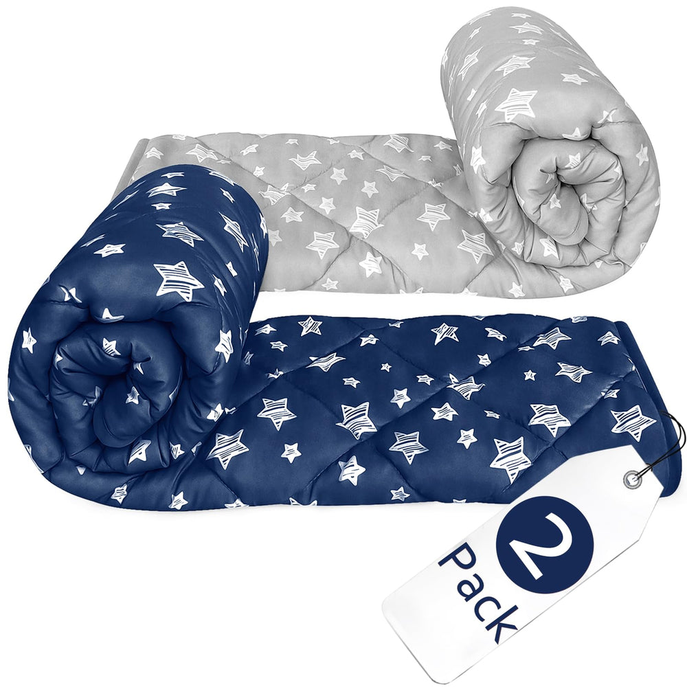 Moonsea Baby Blanket, grey star closeup, soft microfiber texture for comfort.