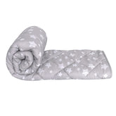 Moonsea baby blanket with grey star print; soft, breathable for naps.