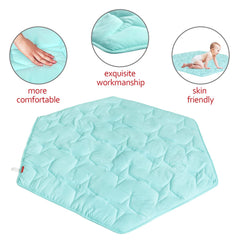 Moonsea hexagon playpen mat blue star-quilted pattern detail