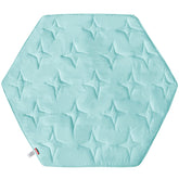 Moonsea hexagon playpen mat blue top view with soft padded surface for play