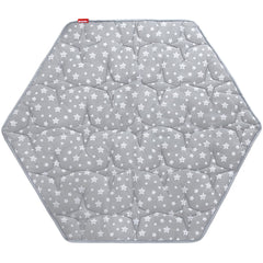 Moonsea hexagon playpen mat front view shows cushioned surface for safe crawling.