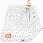 Moonsea large splat mat under high chair with elephant design protects floors from spills.